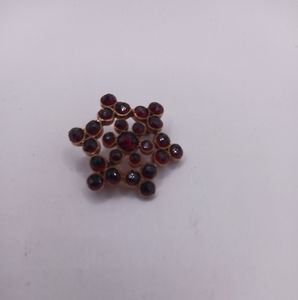 10kt Yellow Gold and Bohemian garnets pin